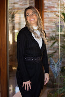 Casaco tricô feminina Manga Longa Max