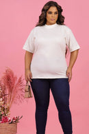 T-shirt Plus Size Gola Alta 