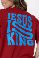 Oversized ESTAMPADA JESUS IS KING FRENTE E COSTAS 