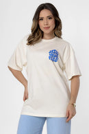 Oversized ESTAMPADA JESUS NEVER FAILS FRENTE E COSTAS 