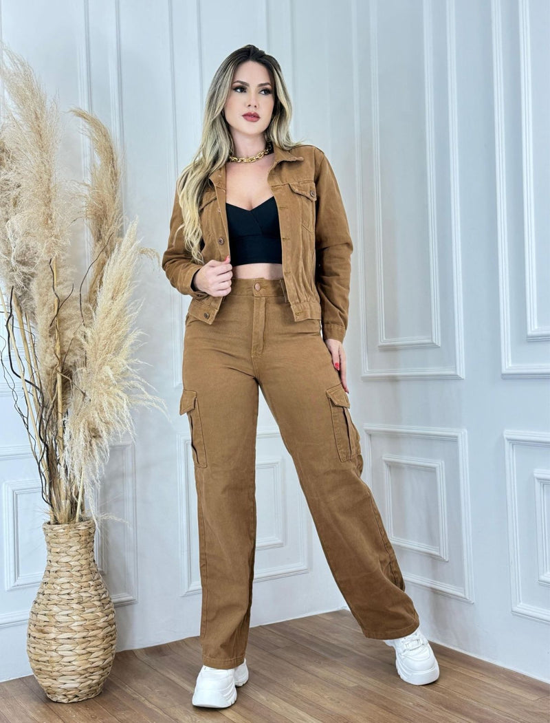 Calça Jeans Wide Leg Sarja