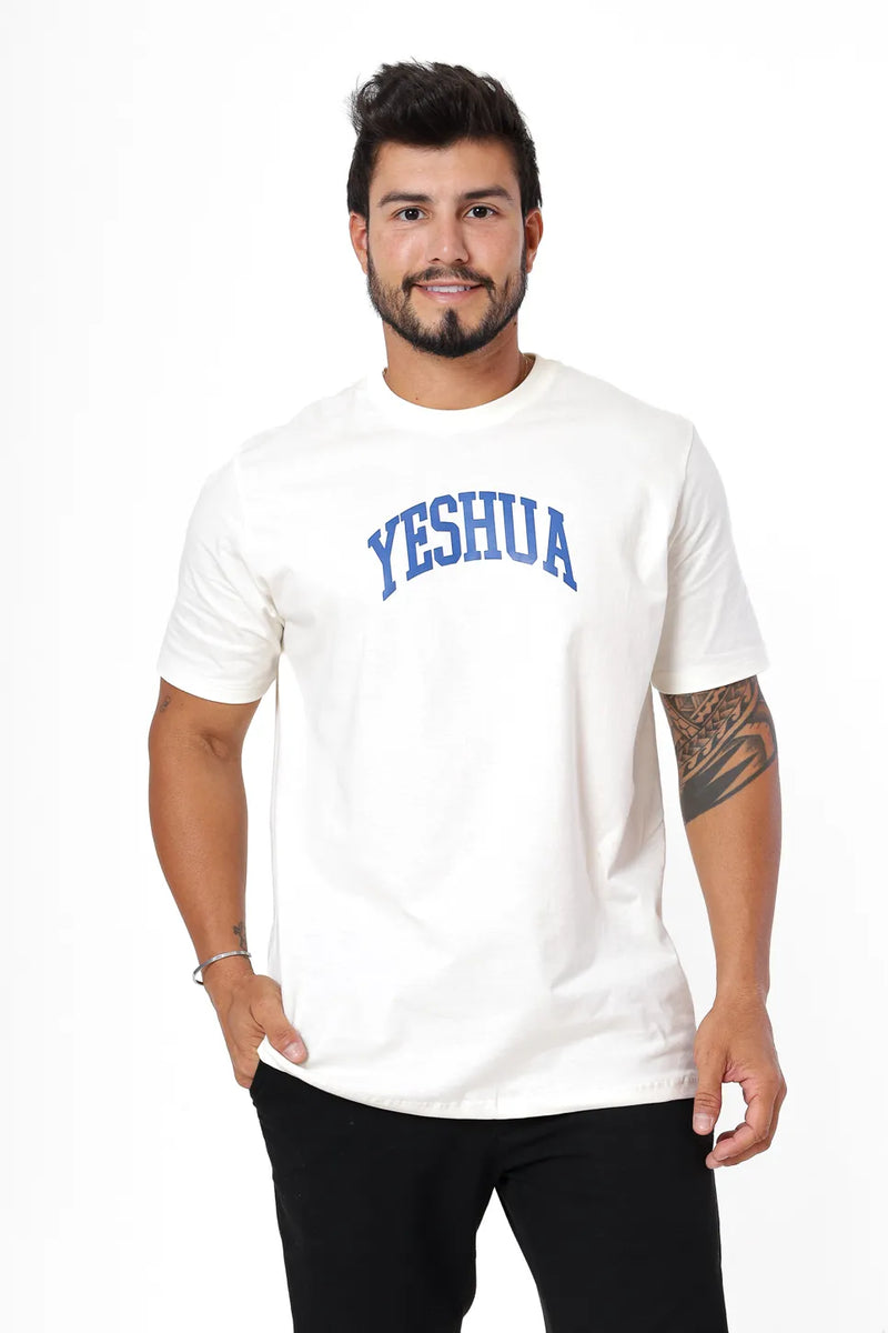 T-Shirt MASCULINA ESTAMPADA YESHUA - COR OFF