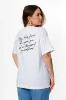 Oversized  ESTAMPADA THE BLESSING FRENTE E COSTAS 