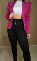 Calça Canelada 3D Com Ziper 