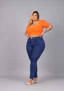 Calça Jeans Lipo com Sinta Plus Size 