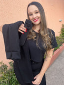 Calça Canelada Feminina 3D Com Cinto 